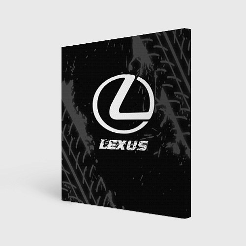 Картина квадратная Lexus speed на темном фоне со следами шин / 3D-принт – фото 1