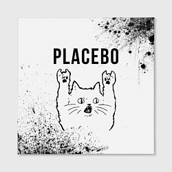 Холст квадратный Placebo рок кот на светлом фоне, цвет: 3D-принт — фото 2