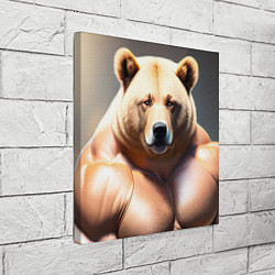 Холст квадратный Медведь качек, цвет: 3D-принт — фото 2