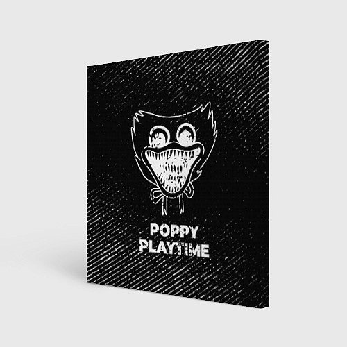 Картина квадратная Poppy Playtime с потертостями на темном фоне / 3D-принт – фото 1