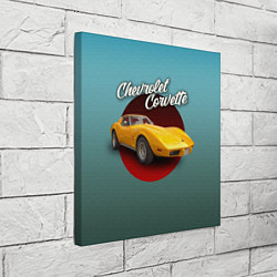 Холст квадратный Американский спорткар Chevrolet Corvette Stingray, цвет: 3D-принт — фото 2