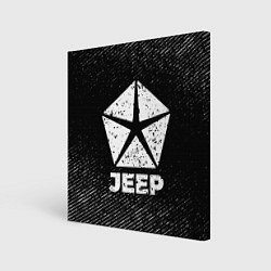 Картина квадратная Jeep с потертостями на темном фоне