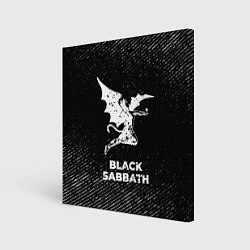 Холст квадратный Black Sabbath с потертостями на темном фоне, цвет: 3D-принт