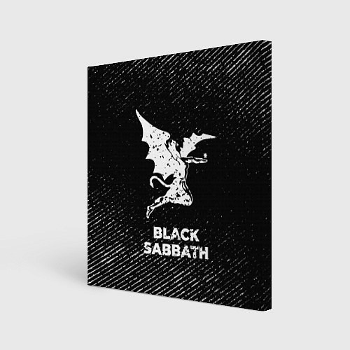 Картина квадратная Black Sabbath с потертостями на темном фоне / 3D-принт – фото 1