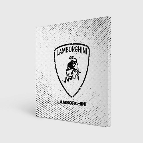 Картина квадратная Lamborghini с потертостями на светлом фоне / 3D-принт – фото 1