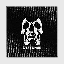 Холст квадратный Deftones с потертостями на темном фоне, цвет: 3D-принт — фото 2