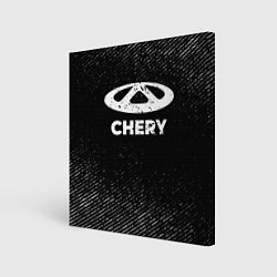 Холст квадратный Chery с потертостями на темном фоне, цвет: 3D-принт