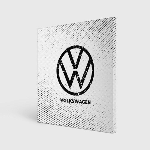Картина квадратная Volkswagen с потертостями на светлом фоне / 3D-принт – фото 1