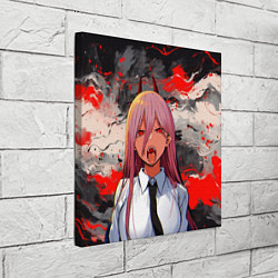 Холст квадратный Демон Пауэр - Человек бензопила, цвет: 3D-принт — фото 2