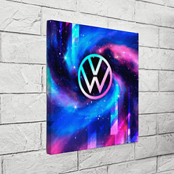 Холст квадратный Volkswagen неоновый космос, цвет: 3D-принт — фото 2