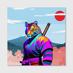 Холст квадратный Тигр-самурай - Япония, цвет: 3D-принт — фото 2