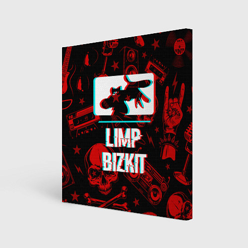 Картина квадратная Limp Bizkit rock glitch / 3D-принт – фото 1