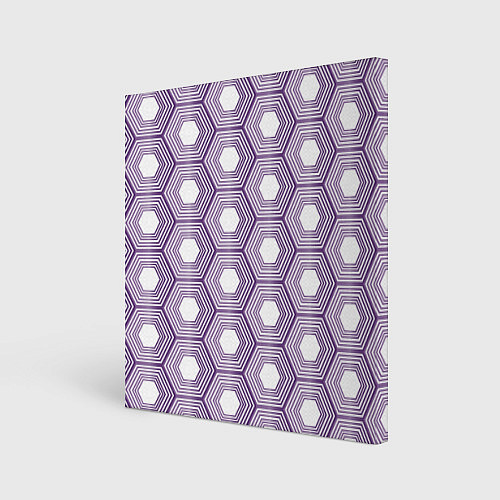 Картина квадратная Шестиугольники фиолетовые / 3D-принт – фото 1