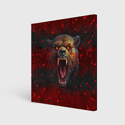 Холст квадратный Злой медведь, цвет: 3D-принт