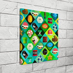 Холст квадратный Марио паттерн, цвет: 3D-принт — фото 2