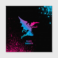 Холст квадратный Black Sabbath - neon gradient, цвет: 3D-принт — фото 2