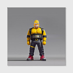 Холст квадратный Homer Simpson - ninja - neural network, цвет: 3D-принт — фото 2