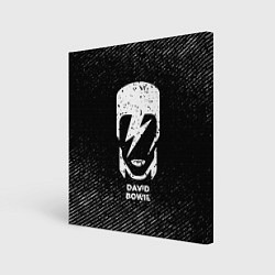 Холст квадратный David Bowie с потертостями на темном фоне, цвет: 3D-принт