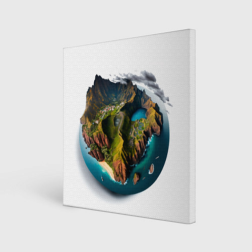 Картина квадратная Планета с одним островом / 3D-принт – фото 1