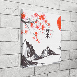 Холст квадратный Цветущая сакура и солнце - Япония, цвет: 3D-принт — фото 2