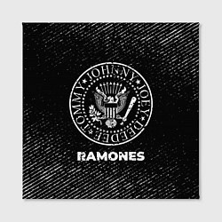 Холст квадратный Ramones с потертостями на темном фоне, цвет: 3D-принт — фото 2