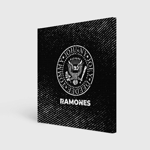 Картина квадратная Ramones с потертостями на темном фоне / 3D-принт – фото 1