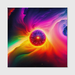 Холст квадратный Неоновое солнце, цвет: 3D-принт — фото 2