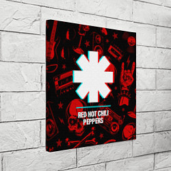 Холст квадратный Red Hot Chili Peppers rock glitch, цвет: 3D-принт — фото 2