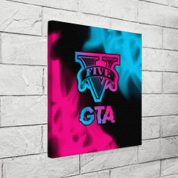 Холст квадратный GTA - neon gradient, цвет: 3D-принт — фото 2