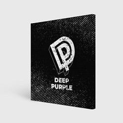 Картина квадратная Deep Purple с потертостями на темном фоне