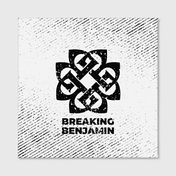 Холст квадратный Breaking Benjamin с потертостями на светлом фоне, цвет: 3D-принт — фото 2