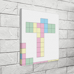 Холст квадратный Тетрис буква т падающие блоки, цвет: 3D-принт — фото 2
