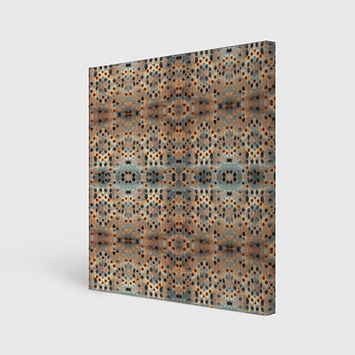 Картина квадратная Ржавые абстрактные цветы в горошек / 3D-принт – фото 1