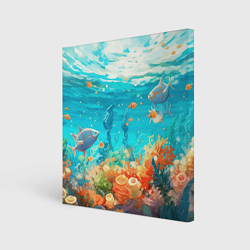 Картина квадратная Морской подводный мир / 3D-принт – фото 1
