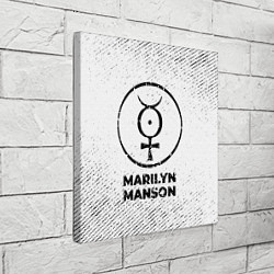 Холст квадратный Marilyn Manson с потертостями на светлом фоне, цвет: 3D-принт — фото 2