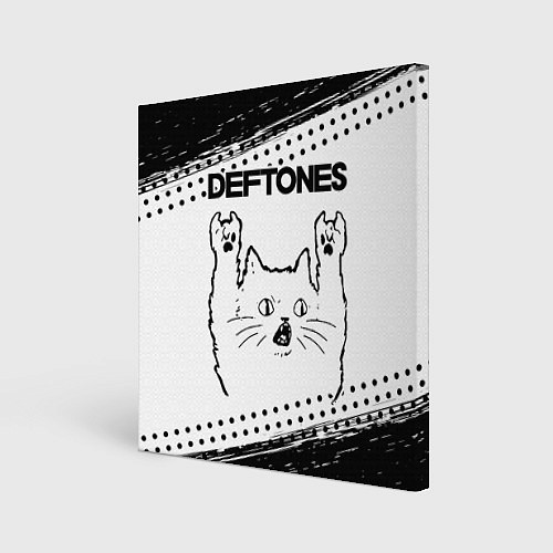 Картина квадратная Deftones рок кот на светлом фоне / 3D-принт – фото 1