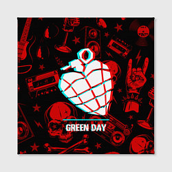 Холст квадратный Green Day rock glitch, цвет: 3D-принт — фото 2