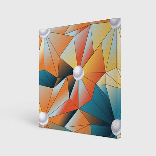 Картина квадратная Жемчужина - градиент из полигональных треугольнико / 3D-принт – фото 1