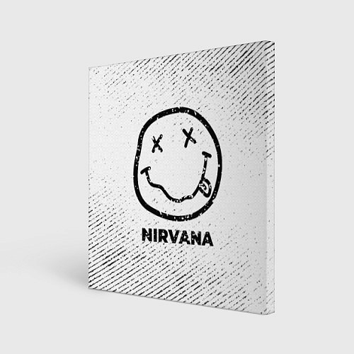 Картина квадратная Nirvana с потертостями на светлом фоне / 3D-принт – фото 1