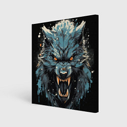 Холст квадратный Fantasy blue wolf, цвет: 3D-принт