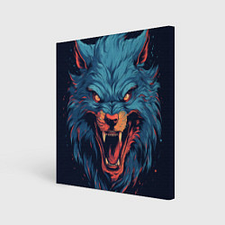 Холст квадратный Art blue wolf, цвет: 3D-принт