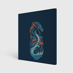 Картина квадратная Синий дракон от нейросети