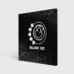 Картина квадратная Blink 182 с потертостями на темном фоне