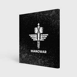 Картина квадратная Manowar с потертостями на темном фоне