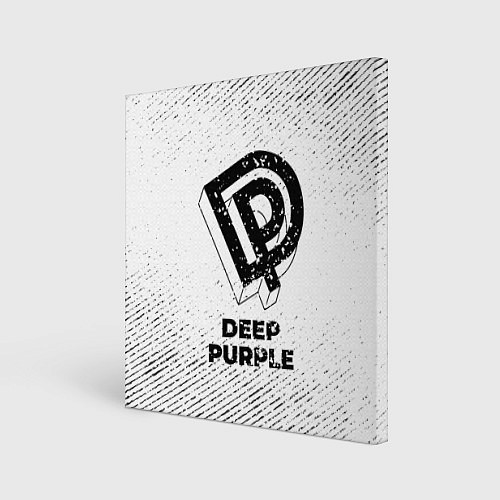 Картина квадратная Deep Purple с потертостями на светлом фоне / 3D-принт – фото 1