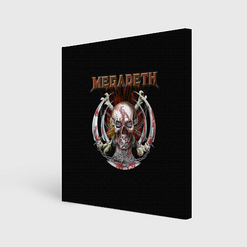 Картина квадратная Megadeth - боевой череп / 3D-принт – фото 1