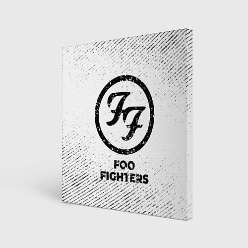 Картина квадратная Foo Fighters с потертостями на светлом фоне / 3D-принт – фото 1