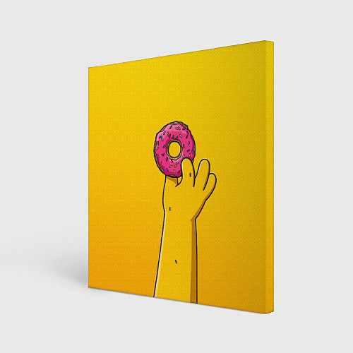 Картина квадратная Гомер и пончик / 3D-принт – фото 1
