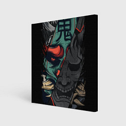Холст квадратный Демон самурай - Они, цвет: 3D-принт