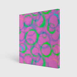 Холст квадратный Тай дай розовый с зеленым, цвет: 3D-принт